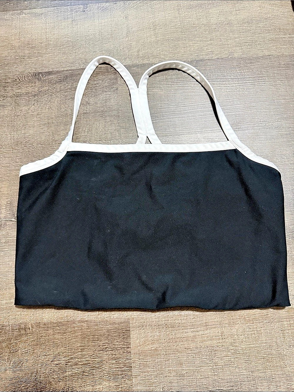 YPB SculptLux Black & White tank bra